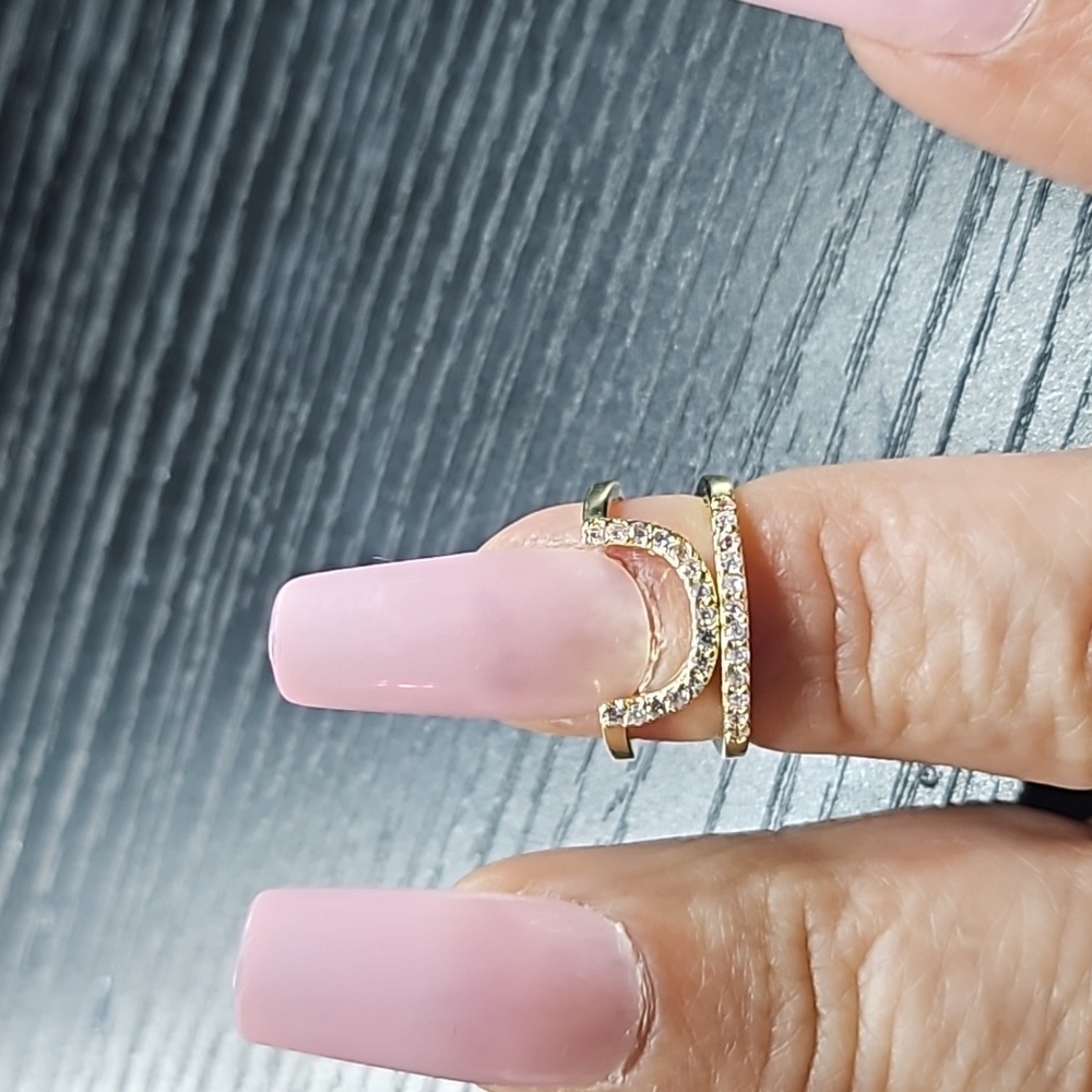 Finger nail framing ring gold